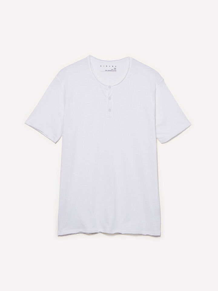 Μπλούζα σεραφίνο λευκή - μπλουζάκια κοντομάνικα ανδρικά - Λευκο | Sisley image number 5